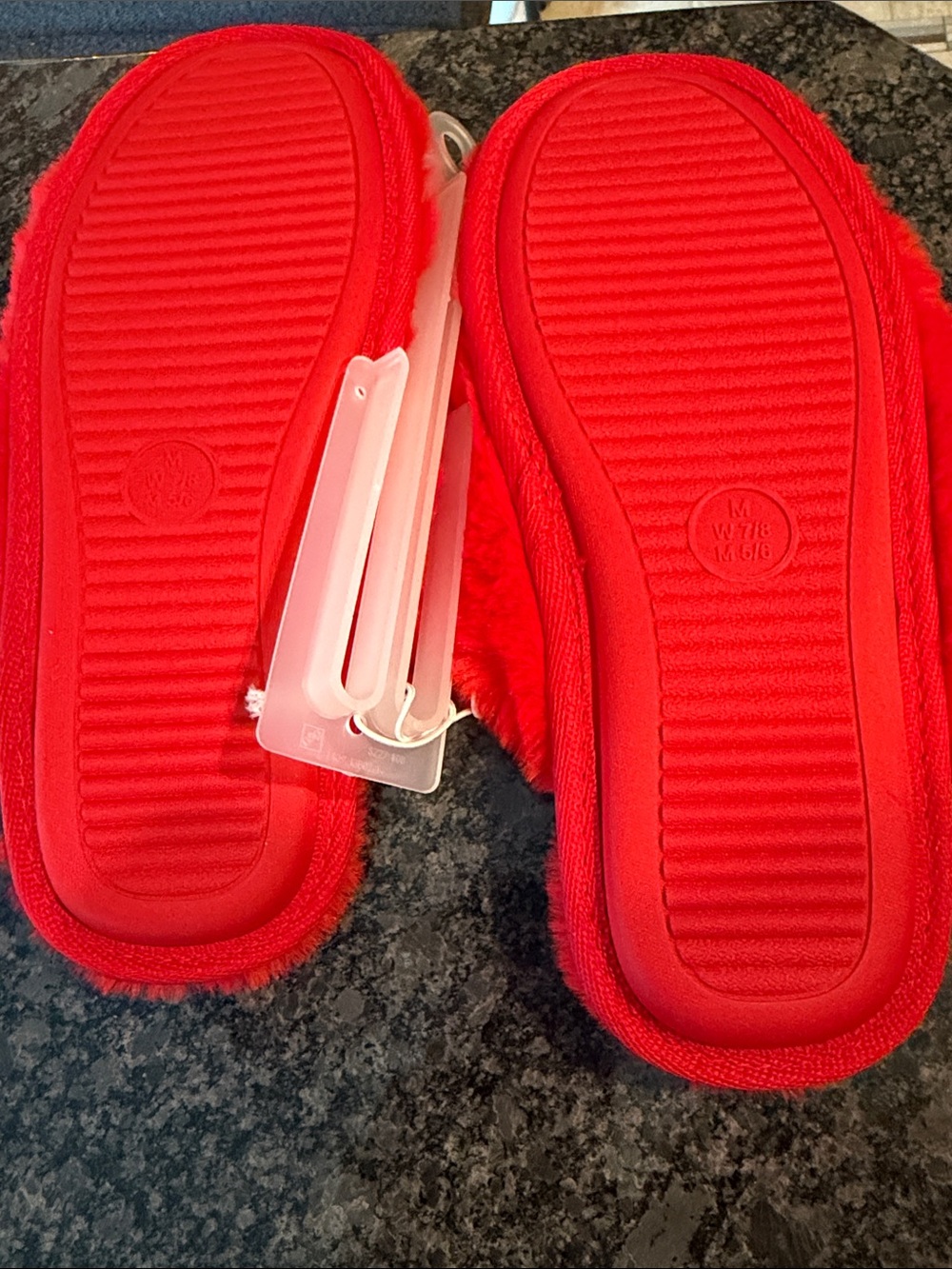 Target Red Plush Slip-On Slippers with White Target Circle - Picture 4 of 4